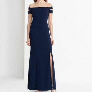Lauren Ralph Lauren Off the Shoulder Navy Gown